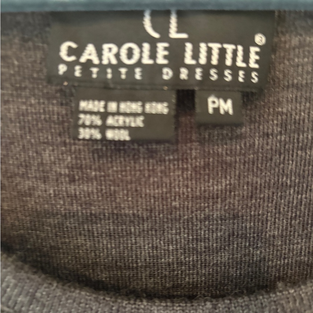 Vintage Carole Little Gray Cottagecore Lagenlook Sleeveless Pocket Dress PM - Picture 4 of 10